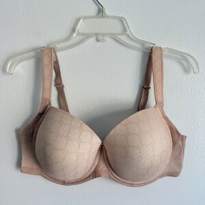 Soma 38DD $66 Stunning Support Geo Lace Balconette Nude Blush Bra